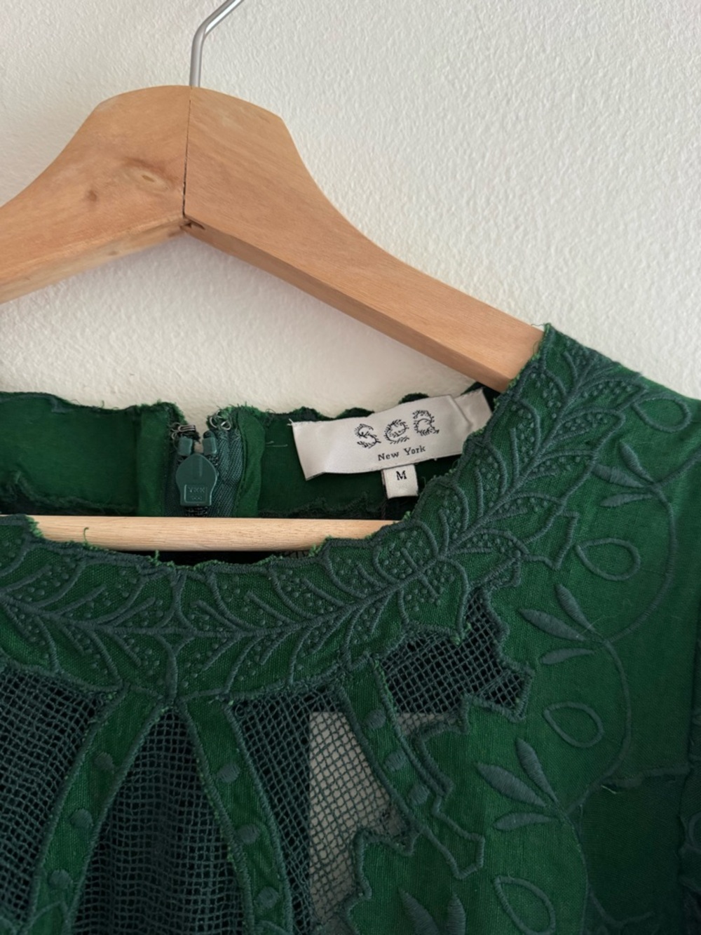 NWT Sea New York Ceci embroidery maxi dress green medium - Picture 7 of 11